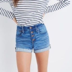Madewell High Rise Shorts, Button-Through Edition
